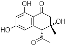 CAS 登录号：263368-91-8, (3R,4R)-rel-4-乙酰基-3,4-二氢-3,6,8-三羟基-3-甲基-1(2H)-萘酮