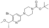 CAS 登录号：2641824-76-0, 叔丁基 4-[5-溴-6-[(1S)-1-甲氧基乙基]吡啶-3-基]哌嗪-1-羧酸酯