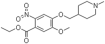 structure of CAS# 264208-63-1, 5-甲氧基-4-[[1-甲基哌啶-4-基]甲氧基]-2-硝基苯甲酸乙酯