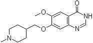 structure of CAS# 264208-69-7, 6-Methoxy-7-(N-methylpiperidin-4-ylmethoxy)-3,4-dihydroquinazolin-4-one