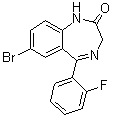 CAS 登录号：2647-50-9, 7-溴-5-(2-氟苯基)-1,3-二氢苯并[e]-1,4-二氮杂卓-2-酮