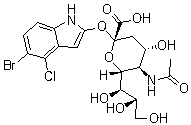 structure of CAS# 265979-52-0, N-乙酰基-2-O-(5-溴-4-氯-1H-吲哚-2-基)-alpha-神经氨酸
