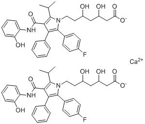 structure of CAS# 265989-46-6, 钙7-[2-(4-氟苯基)-4-[(2-羟基苯基)氨基甲酰]-3-苯基-5-丙烷-2-基吡咯-1-基]-3,5-二羟基庚酸酯