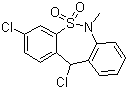 structure of CAS# 26638-66-4, 3,11-二氯-6,11-二氢-6-甲基-二苯并[c,f][1,2]硫氮杂卓 5,5-二氧化物