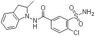 CAS # 26807-65-8, Indapamide, 1-(4-Chloro-3-sulfamoylbenzamido)-2-methylindoline, N-(4-Chloro-3-sulfamoylbenzamido)-2-methylindoline