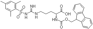 N-Fmoc-N'-(mesitylene-2-sulfonyl)-D-arginine molecular structure (CAS 268204-88-2)