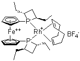 CAS # 268220-96-8, [(+)-1,1'-Bis((2R,4R)-2,4-dietlhylphosphetano)ferrocene](1,5-cyclooctadiene)rhodium(I) tetrafluoroborate