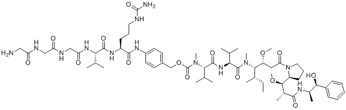 structure of CAS# 2684216-48-4, Gly3-VC-PAB-MMAE