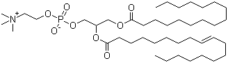 structure of CAS# 26853-31-6, 1-棕榈酰基-2-油酰基卵磷脂