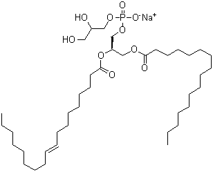 structure of CAS# 268550-95-4, 1-Palmitoyl-2-oleoyl-sn-glycero-3-phospho-(1'-rac-glycerol) sodium salt