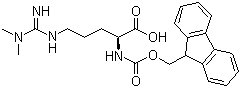 CAS # 268564-10-9, N-Fmoc-N',N'-dimethyl-L-arginine (asymmetrical), N5-[(Dimethylamino)iminomethyl]-N2-[(9H-fluoren-9-ylmethoxy)carbonyl]-L-ornithine