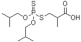 CAS # 268567-32-4, 3-[[Bis(2-methylpropoxy)phosphinothioyl]thio]-2-methylpropanoic acid, 3-(O,O-Diisobutyldithiophosphoryl)-2-methylpropanoic acid