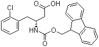 structure of CAS# 268734-29-8, (R)-N-芴甲氧羰基-3-氨基-4-(2-氯苯基)丁酸