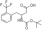 structure of CAS# 269396-77-2, Boc-(R)-3-Amino-4-(2-trifluoromethylphenyl)butyric acid