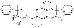 CAS # 269401-43-6, 2-[2-[3-[2-(1,3-Dihydro-1,3,3-trimethyl-2H-indol-2-ylidene)ethylidene]-2-(phenylthio)-1-cyclohexen-1-yl]ethenyl]-1,3,3-trimethyl-3H-indolium chloride