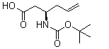structure of CAS# 269726-94-5, (3R)-3-[[叔丁氧羰基]氨基]-5-己烯酸