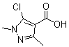 structure of CAS# 27006-82-2, 5-Chloro-1,3-dimethyl-4-pyrazolecarboxylic acid