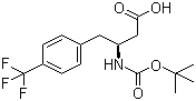 structure of CAS# 270065-80-0, N-叔丁氧羰基-(S)-3-氨基-4-(4-三氟甲基苯基)丁酸