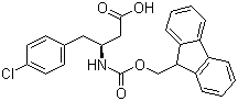 structure of CAS# 270596-43-5, (S)-N-芴甲氧羰基-3-氨基-4-(4-氯苯基)丁酸