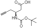 structure of CAS# 270596-47-9, (3S)-3-[[(tert-Butoxy)carbonyl]amino]-5-hexynoic acid