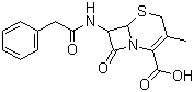 CAS 登录号：27255-72-7, 7-苯乙酰胺基-3-甲基-8-氧代-5-硫杂-1-氮杂双环[4.2.0]辛-2-烯-2-甲酸