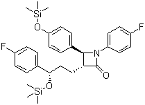 structure of CAS# 272778-13-9, (3R,4S)-1-(4-Fluorophenyl)-3-((S)-3-(4-fluorophenyl-3-(trimethylsilyloxy)propyl)-4-(4-(trimethylsilyloxy)phenyl)azetidin-2-one