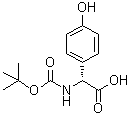 structure of CAS# 27460-85-1, (alphaR)-alpha-[[(1,1-Dimethylethoxy)carbonyl]amino]-4-hydroxybenzeneacetic acid