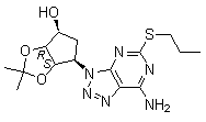 CAS 登录号：274693-22-0, (3aR,4S,6R,6aS)-6-[7-氨基-5-(丙硫基)-3H-1,2,3-三氮唑并[4,5-d]嘧啶-3-基]四氢-2,2-二甲基-4H-环戊烯并-1,3-二恶茂-4-醇