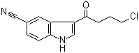 structure of CAS# 276863-95-7, 3-(4-Chloro-1-oxobutyl)-1H-indole-5-carbonitrile
