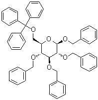 CAS # 27851-28-1, Benzyl 2,3,4-tri-O-benzyl-6-O-trityl-beta-D-glucopyranoside, Phenylmethyl 2,3,4-tris-O-(phenylmethyl)-6-O-(triphenylmethyl)-beta-D-glucopyranoside