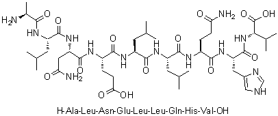 CAS # 280745-27-9, L-Alanyl-L-leucyl-L-asparaginyl-L-alpha-glutamyl-L-leucyl-L-leucyl-L-glutaminyl-L-histidyl-L-valine