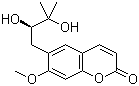 CAS # 28095-18-3, Peucedanol, 6-[(2R)-2,3-Dihydroxy-3-methylbutyl]-7-methoxy-2H-1-benzopyran-2-one