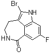 structure of CAS# 283173-80-8, 2-Bromo-8-fluoro-1,3,4,5-tetrahydro-6H-azepino[5,4,3-cd]indol-6-one