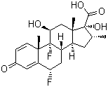 structure of CAS# 28416-82-2, (6a,11b,16a,17a)-6,9-Difluoro-11,17-dihydroxy-16-methyl-3-oxoandrosta-1,4-diene-17-carboxylic acid