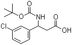 structure of CAS# 284493-67-0, 3-Boc-amino-3-(3'-chlorophenyl)propioinic acid