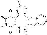 CAS # 28540-82-1, Tentoxin, (Z)-Cyclic(N-methyl-L-alanyl-L-leucyl-alpha,beta-didehydro-N-methylphenylalanylglycyl)