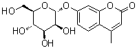 structure of CAS# 28541-83-5, 7-(alpha-D-Mannopyranosyloxy)-4-methyl-2H-1-benzopyran-2-one