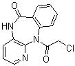 structure of CAS# 28797-48-0, 5,11-二氢-11-氯乙酰基-6H-吡啶并[2.3-b][1,4]苯并二氮卓-6-酮