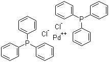 CAS # 28966-81-6, trans-Bis(triphenylphosphine)palladium dichloride, trans-Dichlorobis(triphenylphosphine)palladium (II)