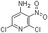 CAS # 2897-43-0, 4-Amino-2,6-dichloro-3-nitropyridine, 2,6-Dichloro-3-nitropyridin-4-amine, 2,6-Dichloro-4-amino-5-nitropyridine, NSC 136572