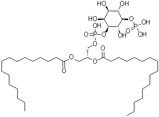 D-myo-Inositol 1-[(2R)-2,3-bis[(1-oxohexadecyl)oxy]propyl hydrogen phosphate] 5-(dihydrogen phosphate) molecular structure (CAS 291527-75-8)