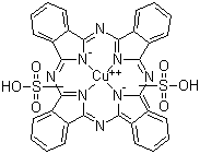 CAS # 29188-28-1, Copper phthalocyanine disulfonic acid, Dihydrogen [29H,31H-phthalocyaninedisulphonato(4-)-N29,N30,N31,N32]cuprate(2-), Disulfophthalocyaninatocopper