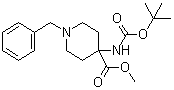 CAS # 294180-37-3, 4-[[(1,1-Dimethylethoxy)carbonyl]amino]-1-(phenylmethyl)-4-piperidinecarboxylic acid methyl ester