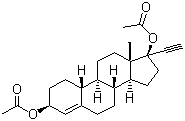CAS # 297-76-7, Ethynodiol diacetate, 17alpha-Ethynyl-4-estrene-3b,17b-diol-3,17-diacetate, 19-Nor-17a-pregn-4-en-20-yne-3b,17-diol diacetate