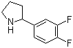 2-(3,4-Difluorophenyl)pyrrolidine molecular structure (CAS 298690-75-2)