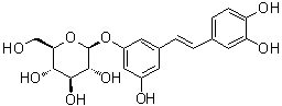 structure of CAS# 29884-49-9, (E)-白皮杉醇葡萄糖苷