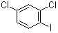 CAS # 29898-32-6, 1,3-Dichloro-4-iodobenzene, 2,4-Dichloro-1-iodobenzene, 2,4-Dichloroiodobenzene, 2,4-Dichlorophenyl iodide, NSC 90657