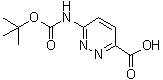 structure of CAS# 301548-08-3, 6-[(叔丁氧羰基)氨基]-3-哒嗪羧酸