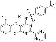 structure of CAS# 301646-59-3, N-[6-氯-5-(2-甲氧基苯氧基)[2,2'-联嘧啶]-4-基]-4-叔丁基苯磺酰胺钾盐