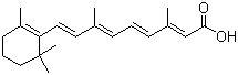 CAS # 302-79-4, Tretinoin, 3,7-Dimethyl-9-(2,6,6-trimethyl-1-cyclohexen-1-yl)-2,4,6,8-nonatetraenoic acid, all-trans-Retinoic acid, Vitamin A acid